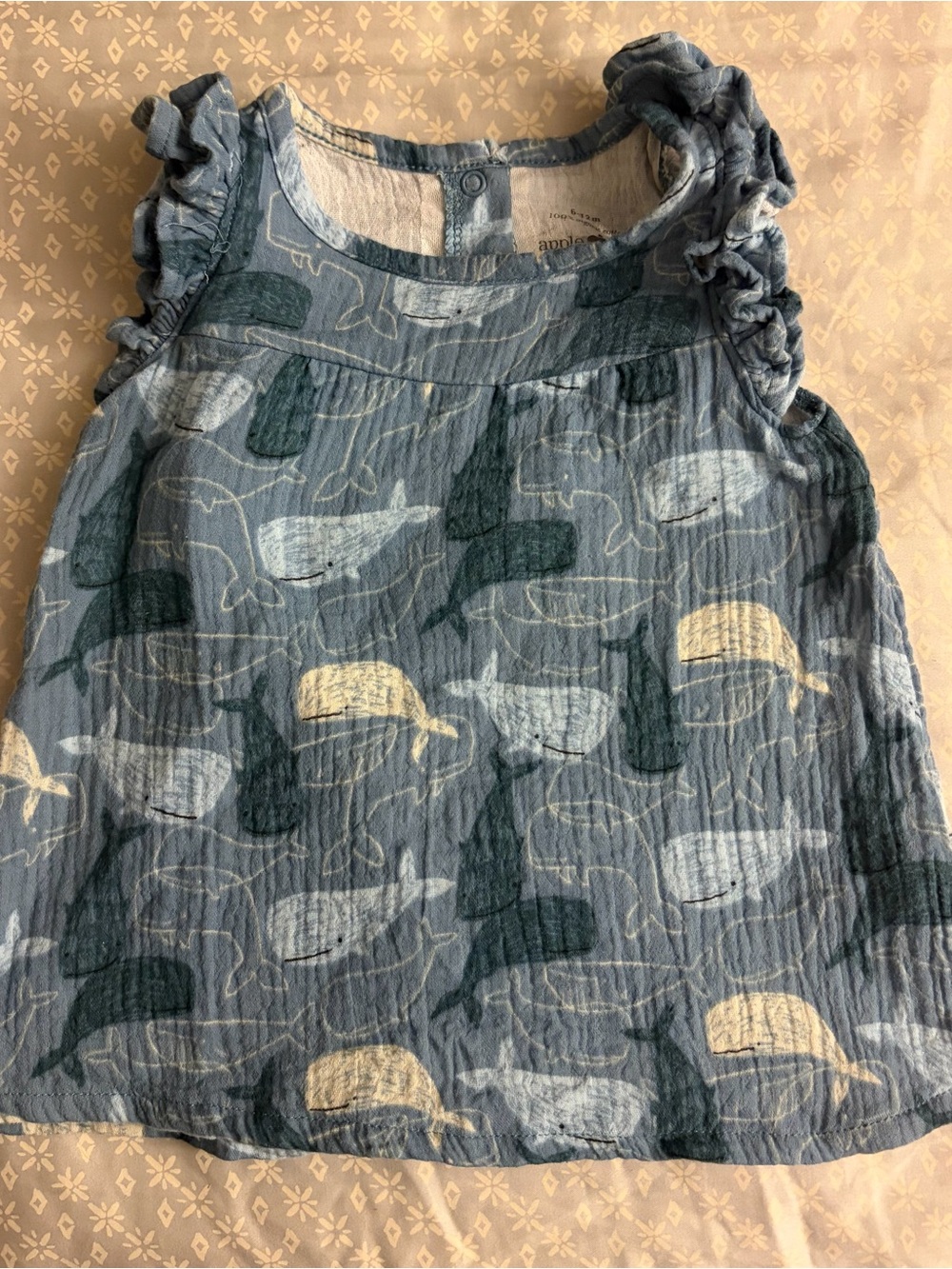 Apple Park Muslin Dress in Whale Tales